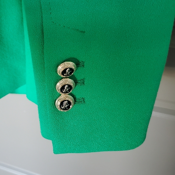 Kelly Green DB Blazer with Gold/ Black Buttons Sz M NWOT by Zara - Picture 4 of 7